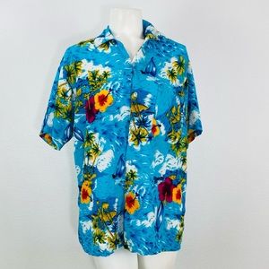 Vintage Men's Hawaiian Button Down Shirt size medium
